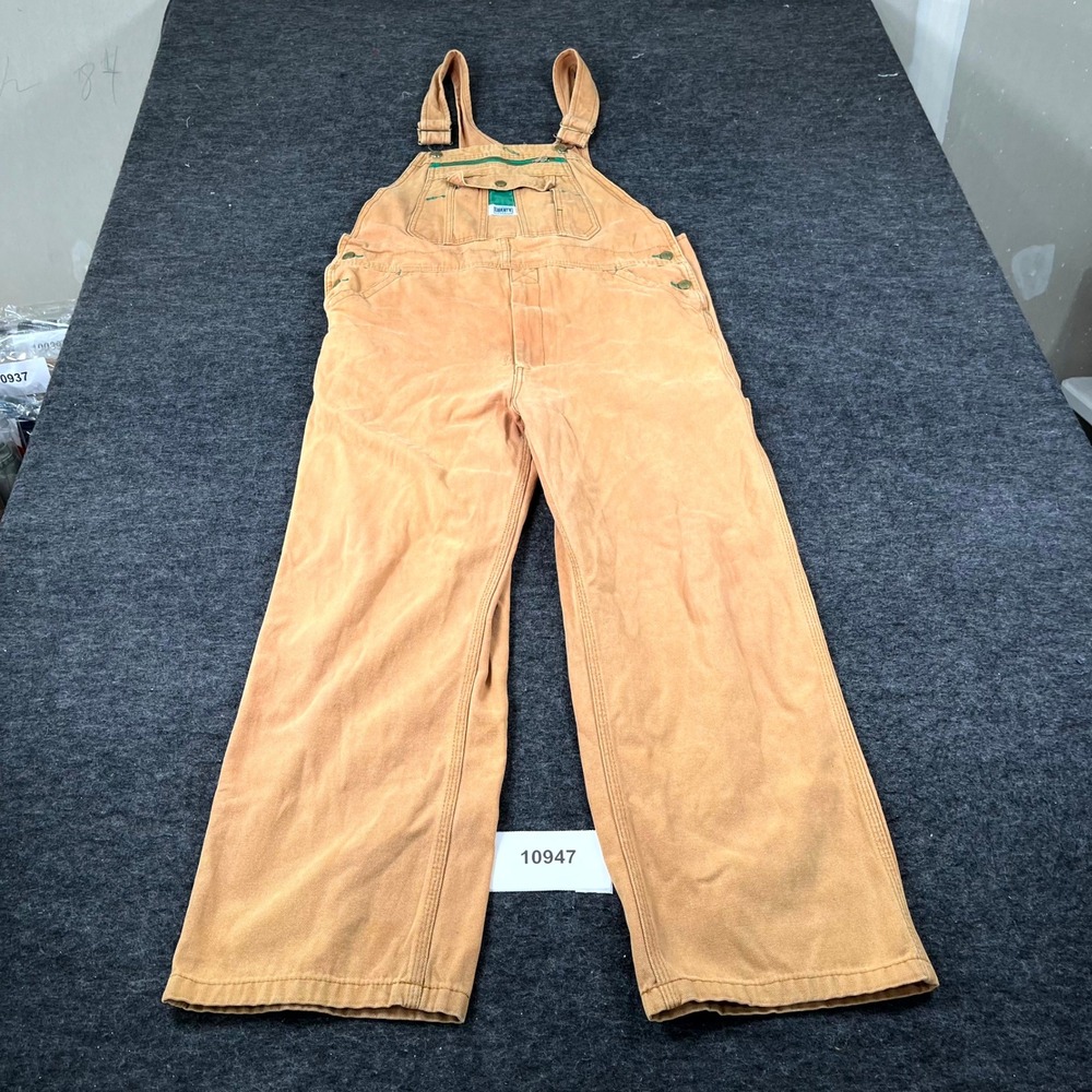 Dickies Liberty Duck Bib Overalls Mens 36x30 Brown Cotton Straight Leg Workwear